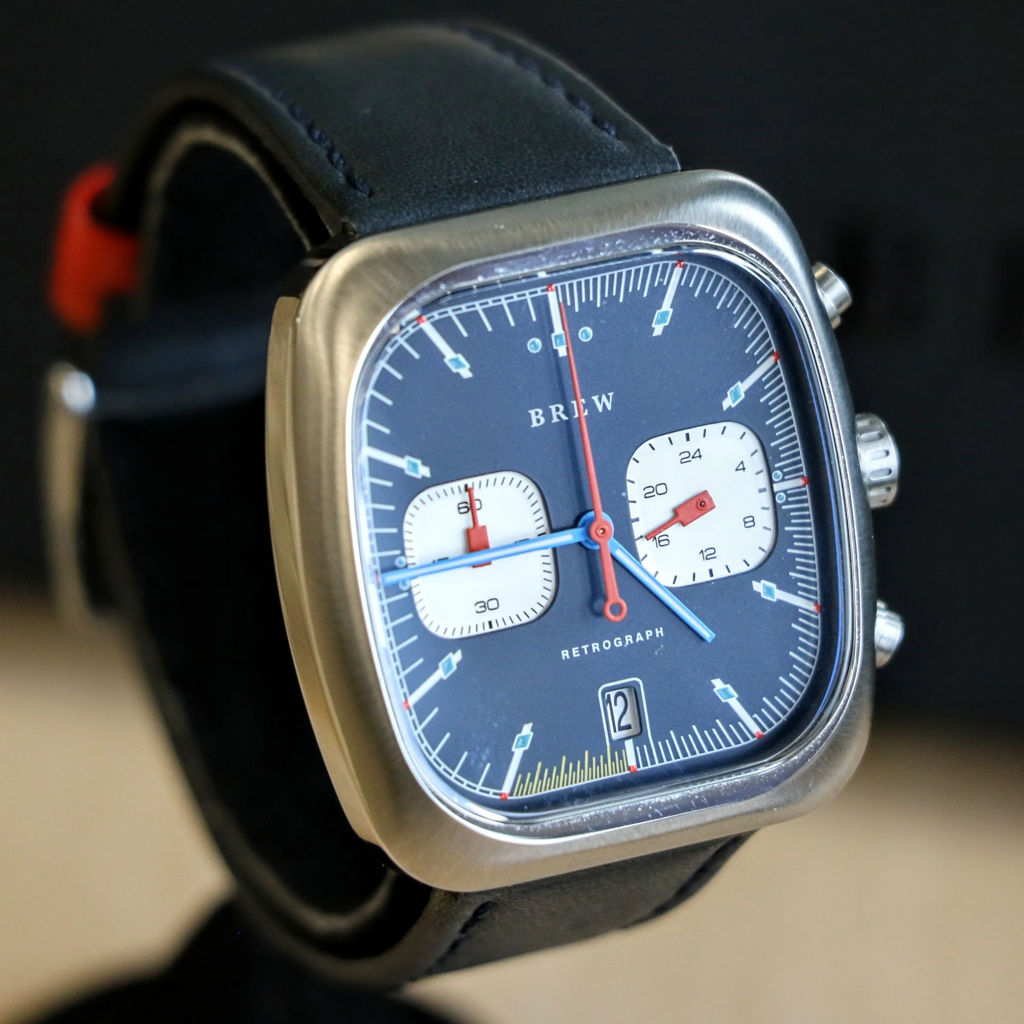 BREW Retrograph - Technicolor Watch Date Indicator - Full Kit   Extra Box w/ Extra Stainless-Steel Bracelet