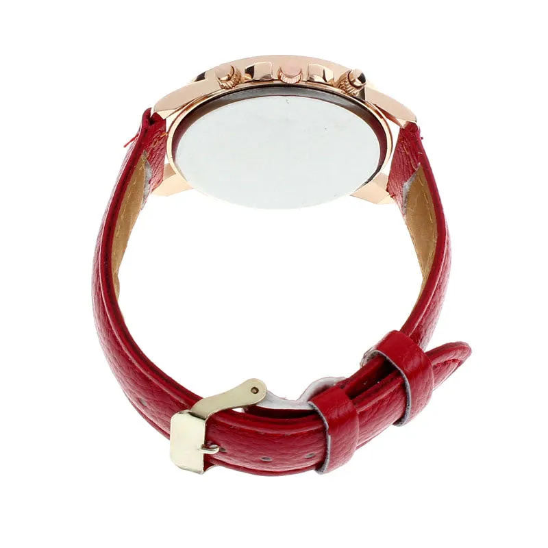 Creative Fashion Watch Roman Numerals Faux Leather Analog Quartz Wach Women Wrist Watch